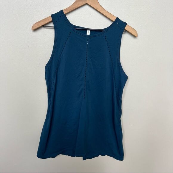 Athleta Foothill Seamless Tank Lagoon Teal Size Small Tie Split Back Sleeveless - Picture 4 of 14
